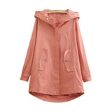 Autumn Women Trench Coat New Solid Hooded Overcoat Plus Size 5XL Mid-long Windbreakers Female Casual Tops Basic Coats