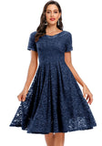 Lace Short Sleeve A-line Bridesmaid