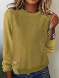 Sheintemu Autumn And Winter Round Collar Long-Sleeved Women's Sweater