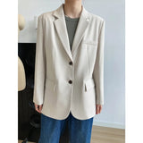 Button Blazer Femme Feminino Women Long Coat Women's Spring Autumn New Korean Elegant Casual Suit