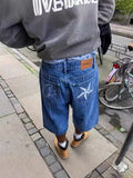 Summer New Direct Selling Trend Brand Devil Island Hip-Hop Water Washed Jeans Shorts Loose Leisure-Outfit
