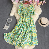 Broken Flowers Tighten Short-Sleeved Dress-Outfit