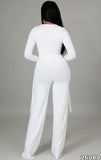 Knit V-Neck Irregular Top and Pants Elegant 2 Piece