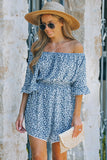 Floral Off-Shoulder Flounce Sleeve