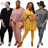 Size S-5XL 2 Piece Set Women Pants Sets Solid Loose Top Leggings Shot Sleeve Summer Jogger Tracksuit Wholesale
