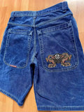 Denim Shorts Hip-Hop Pocket Baggy Denim Shorts Male Gothic Original-Outfit