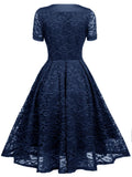 Lace Short Sleeve A-line Bridesmaid