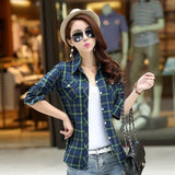 Women's Plaid Shirts 2021 Autumn New Ladies Casual Delicate Tops Youth College Style Lady Long Sleeve Blouse
