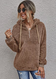 Casual Fleece Zipper Long Sleeve Hooded