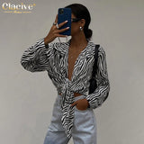Vitnage Stripe Lapel Women'S Shirt Autumn Long Sleeve Office Fashion Woman Blouses 2021 High Street Shirt Top