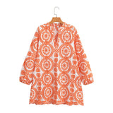 Women's Long-Sleeved Loose Embroidery Dress