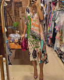 Explosion Casual Leopard Color Print Deep V