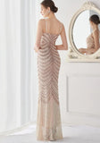 Shining Sequins V Neck Strapless Slim Formal Cocktail Party