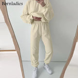 New Women Green Sport Suit Two Piece Long Sleeve Pullover Whith Sweatpants Set Autumn Active Wear Outfit Casual