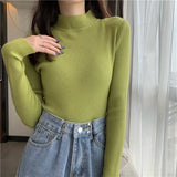 Winter Women Pullovers Sweater Turtleneck Knitted Sweater Women Tops Long Sleeve Short Slim Sweaters Girls Clothes