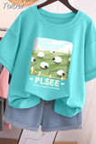 100% Cotton L-6XL T Shirt Plus Size Tshirt Short Sleeve Solid Women Top Summer Print Couple O Neck Oversized T
