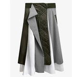 High Waist Irregular Spliced Contrast Color Irregular Half-body Skirt Women Fashion Tide New Spring Autumn 2023