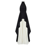 TWOTWINSTYLE High Street Solid Two Piece Set Women Halter Sleeveless Irregular Tops Pleated Maxi Skirts Women's Suit Summer