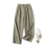 Spring Style Casual Commuter Drooping Wide-Leg Trousers-Outfit