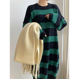 Mohair Thick Scarf Female Autumn And Winter Warm Double-sided Korean Version Of The Wild Long Collar