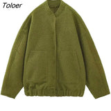 2023 Spring Warm Gray Jacket Women Outerwear With Button Bomber Jacket Coat Women Thicken