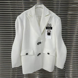 Asymmetrical Individuality Blazer For Women Notched Long Sleeve Single Breasted Blazers Female 2022 Spring