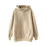 Casual Solid Hooded Hoodies Women Batwing Long Sleeve Plus Size Sweatshirts Autumn Pullover Pure Fashion Tops