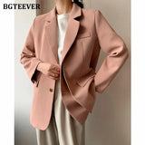 2021 Spring Autumn Solid Jacket Women Suits Single-breasted Pink Blazer Office Ladies Formal Blazer Female