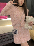 Piece Dress Set Women Casual Y2k Crop Tops + Mini Skirts Korean Knitted Suits Elegant Sweater Dress Office Lady 2022