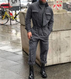 New Casual Fashion Men's Solid Color Shirt Long Sleeve + Loose Trousers Collar Clothes Casual