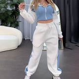 Women's Clothing 2025 Spring New Fashion Hooded Jacket Casual Pants