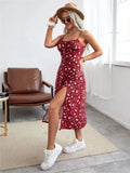 Dresses For Women 2023 Summer Casual Sleeveless Backless Side Split Slim Chic Dress Print Vestidos Women Sexy Midi