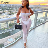 Sexy Tight Bodycon Slim Jumpsuit And Playsuits One Pieces Pant Clubwear Mesh Jumpsuits Strapless Romper Overalls