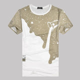 hot style men men's cotton round collar cultivate one's morality men's printed T-shirt with short