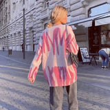 New Tie-Dye Knit Women's Oversize Sweater Pullovers Long Sleeve Y2k Casual 2021 Winter Streetwear Loose Pull Femme