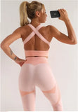 Seamless Gym Set Fitness Sports Suits GYM Cloth Fitness Long Sleeve Shirts High Waist Running Leggings Workout
