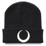 Dark Punk Black Knitted Caps Hats Harajuku Grunge Moon Graphic Print Autumn Woman Cap Beanies Warmer Cap Women's Cap-Outfit