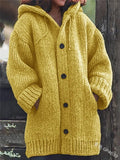Mid-length Sweater New Cardigan Hooded Jacket Coats Women Winter Sweater Clothes