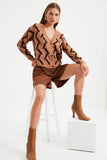 Trendyol Geometric Jacquard Knitwear Cardigan