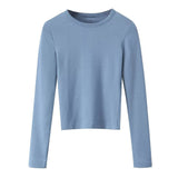 Round Collar Stitching Long Sleeve Bottom Shirt Women Autumn And Winter New Slimming Inside T-Shirt