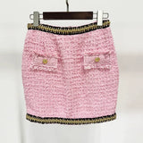 Autumn And Winter New Star Fashion Chain Decoration Short Coarse Flowers Jacket