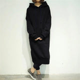 Long Hoodie Casual Solid Color Student's Autumn Winter 2021hoodies Women Baggy Pullover Oversized Sweatshirt