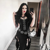 Summer 2024 New Hot Girl Blouse Dark Wind Street Leisure Hanging Neck Riveted Vest Girl-Outfit
