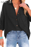 Spring Green Button Up Shirts Women Cotton Long Sleeve Blouses Korean Office Lady Blouse Summer Basic White Blue Tops