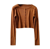 New Summer Thin Knitted Cardigan Women Spring Long Sleeve Basic Cropped Sweaters Female Casual Short Jumper