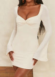 Square Vintage Mini Dress with Long
