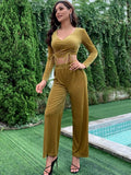 Tied Crop Top and Wide Leg Pants
