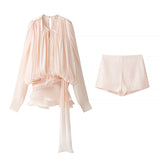 Homemade New Women's Classic Pressed Flawed Belt Design Loose Net纱 Dress