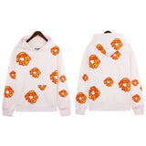 Printed Flower Wood Cotton Loose Sweater Y2K Hip Hop Street Pullover For Leisure-Outfit