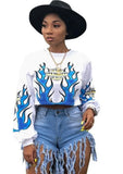 Print Cropped Sweat